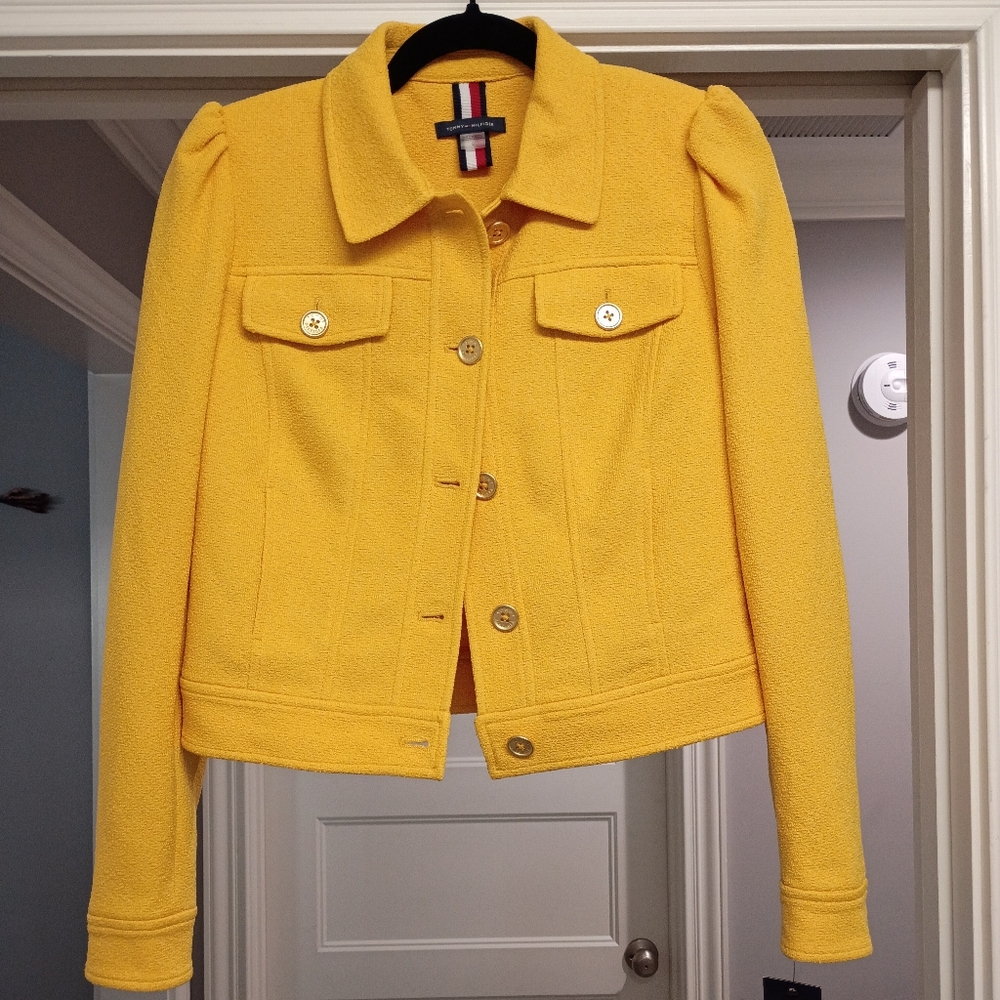 Tommy Hilfiger Yellow Button-Up Blazer Suit Jacket Women's Size 0 New